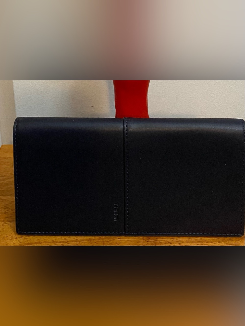 Blue faux leather Wallet with ID Windows NWOT